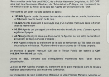 RDC-Communiqué de presse